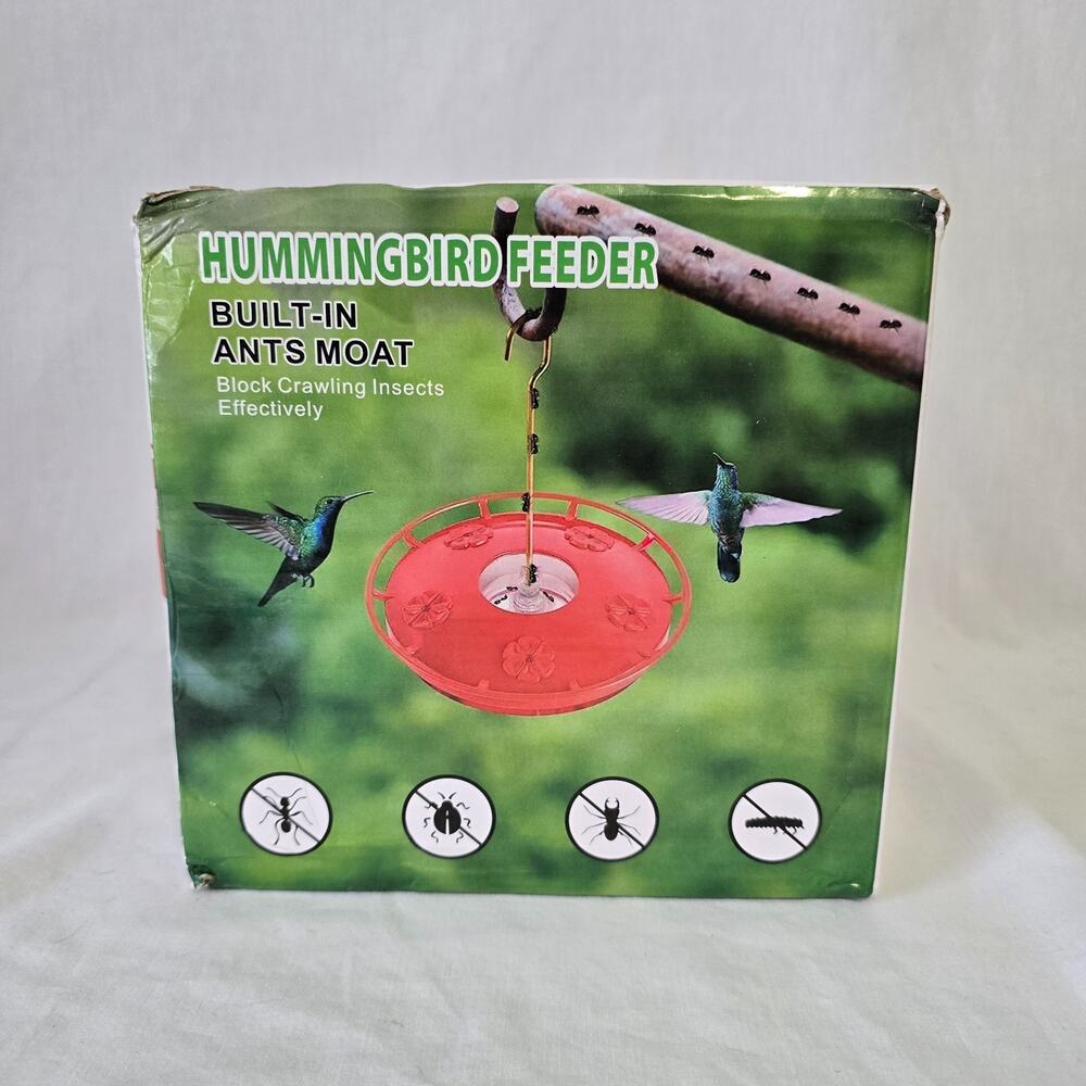 Humming Bird Feeder Built in Ants Moat Red New in Box